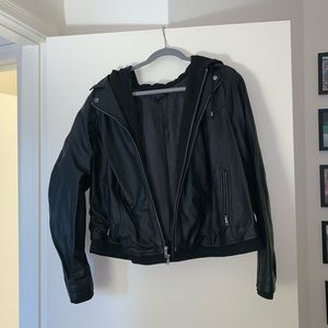 Torrid Hooded Leather Jacket, Size 3